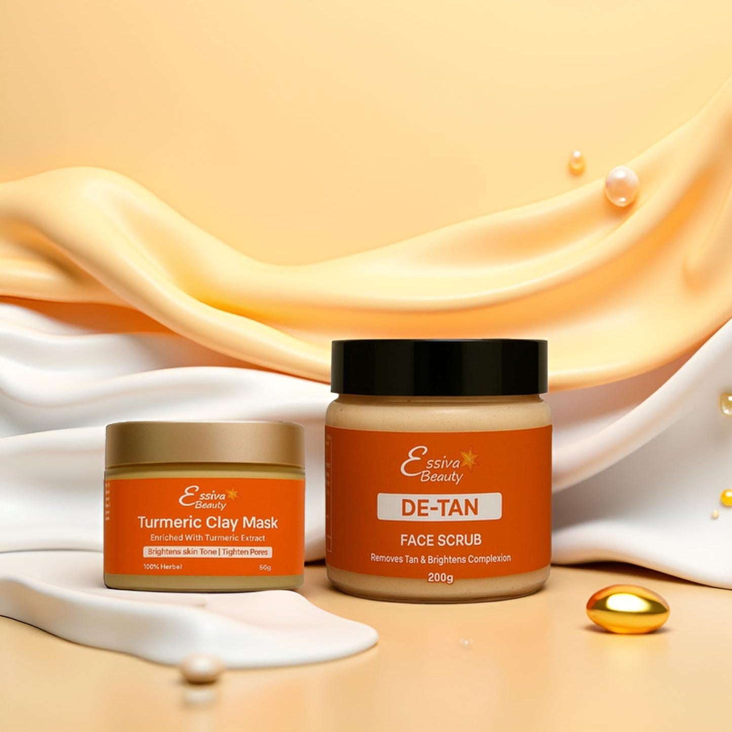 D-Tan Face Scrub (200g) & Turmeric Clay Mask (50g)