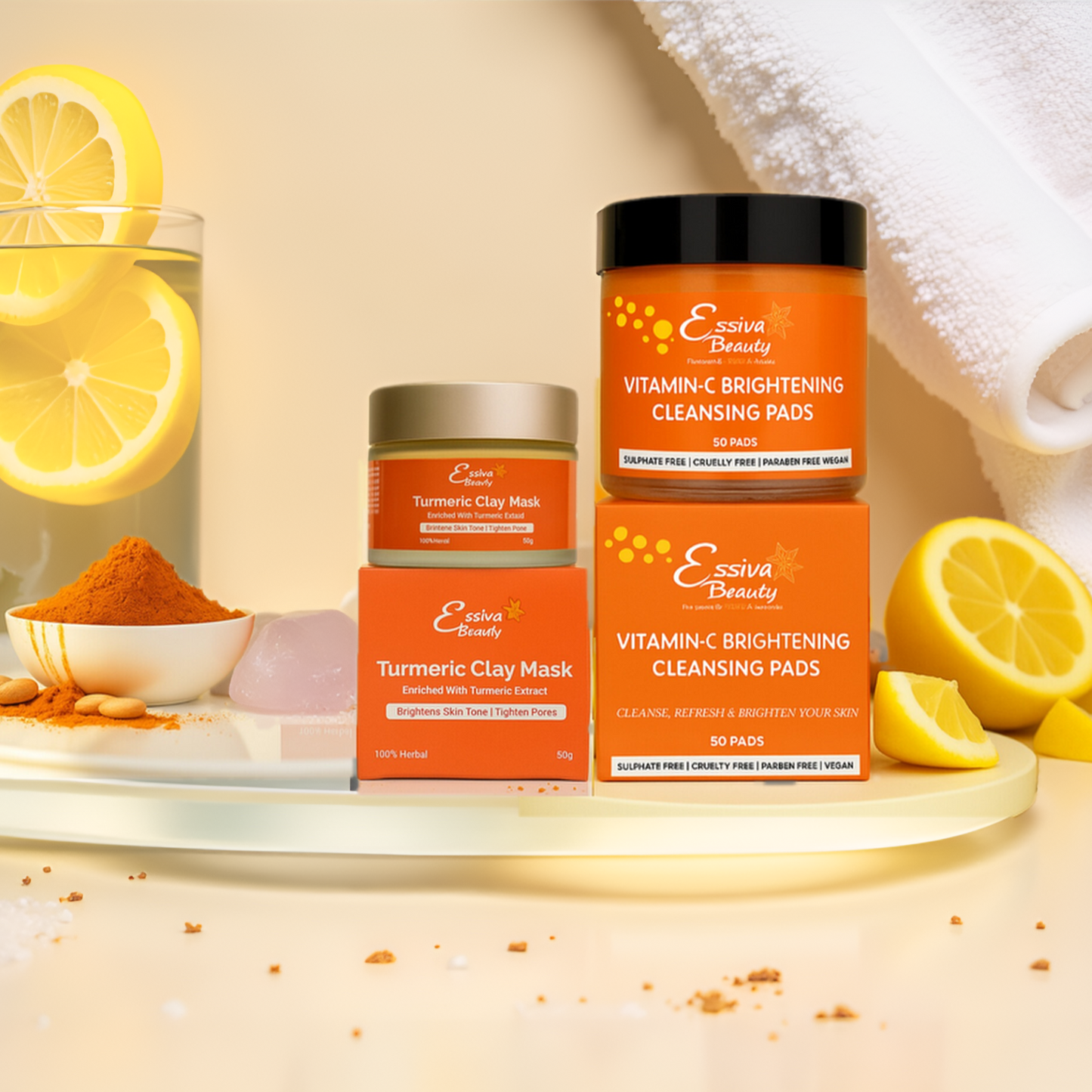 Turmeric Clay Mask & Vitamin C Pads (50 pads)